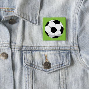 Badge Carré 5 Cm Balle de soccer en dessin
