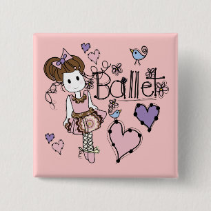 Badge Carré 5 Cm Ballet d'amour