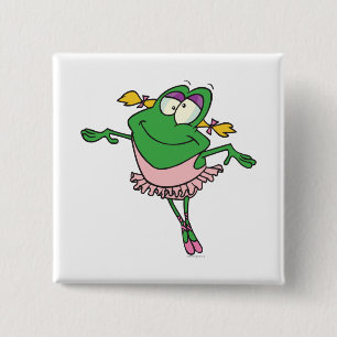 Badge Carré 5 Cm ballet de ballerine stupide mignon grenouille à fr