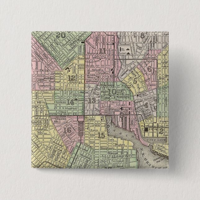 Badge Carré 5 Cm Baltimore (Devant)