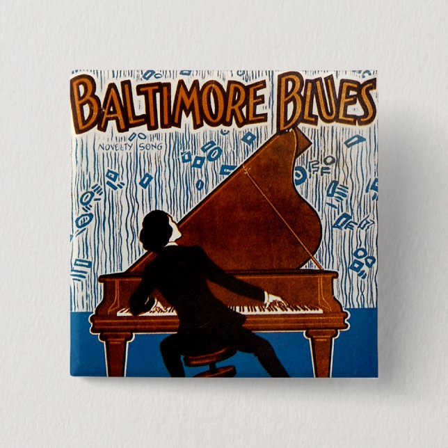 Badge Carré 5 Cm Baltimore Blues (Devant)