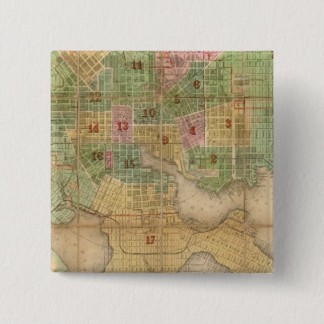 Badge Carré 5 Cm Baltimore, Maryland (Devant)