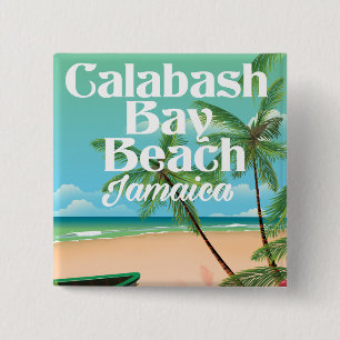 Badge Carré 5 Cm Bamboo Beach Jamaïque