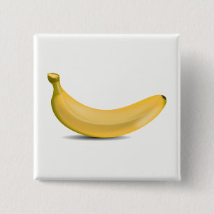 Badge Carré 5 Cm Banane
