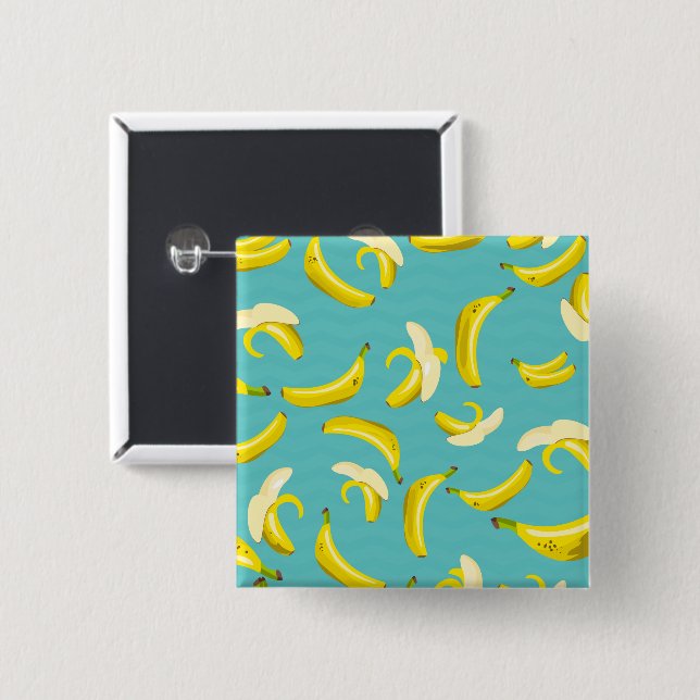 Badge Carré 5 Cm Bananes (Devant & derrière)