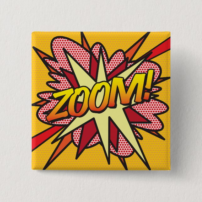 Badge Carré 5 Cm Bande dessinée Pop Art ZOOM! (Devant)