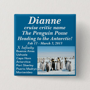 Badge Carré 5 Cm bande nommée de pingouin de bouton 2013 fév.