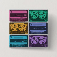 Bandes de cassettes colorées rétro