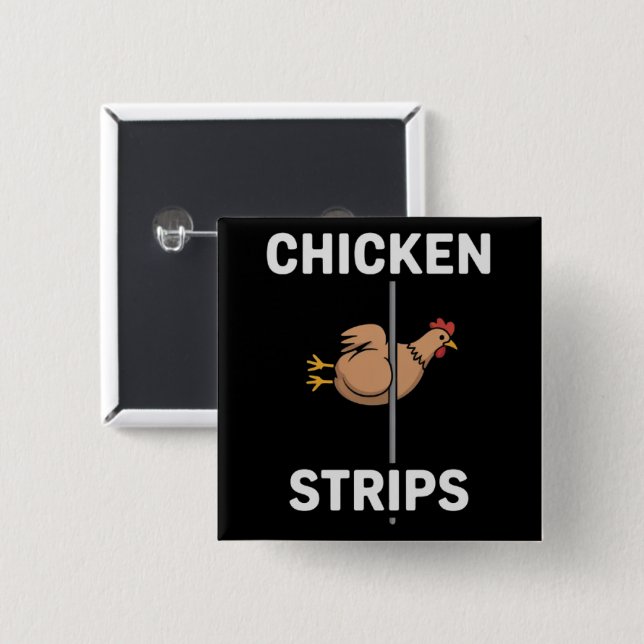 Badge Carré 5 Cm Bandes de Poulet Pun Drôles Blagues Vie Sarcastiqu (Devant & derrière)