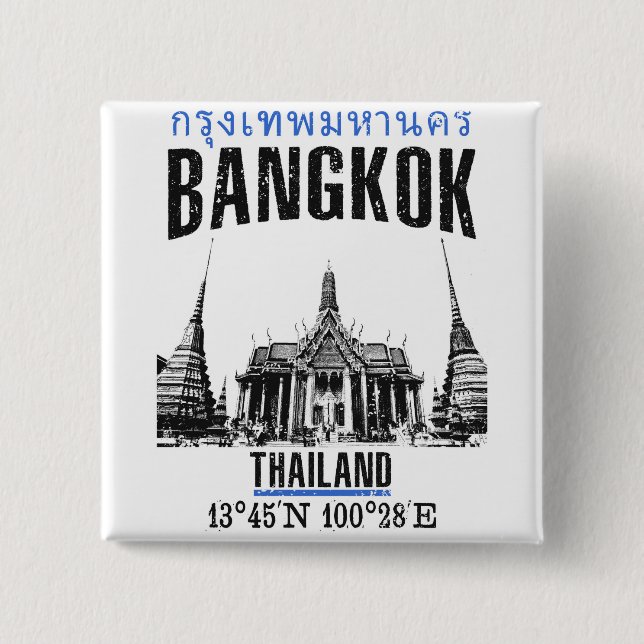 Badge Carré 5 Cm Bangkok (Devant)