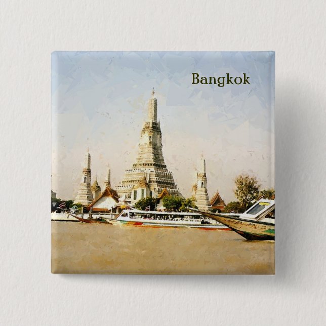 Badge Carré 5 Cm Bangkok, Thaïlande (Devant)