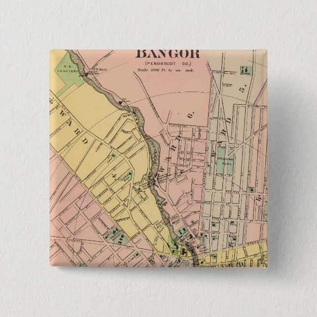 Badge Carré 5 Cm Bangor, Brewer (Devant)