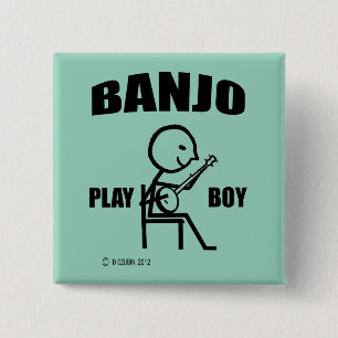 Badge Carré 5 Cm Banjo Play Boy