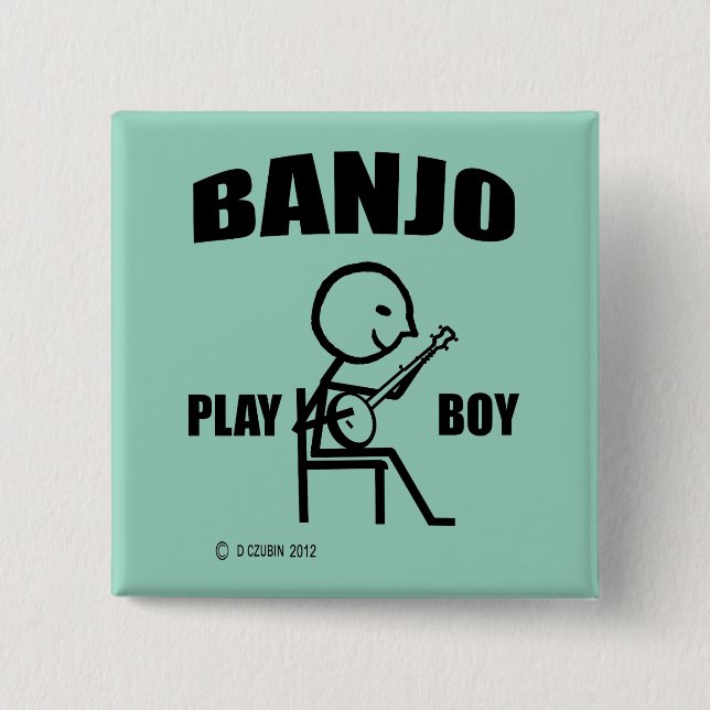 Badge Carré 5 Cm Banjo Play Boy (Devant)