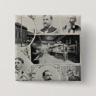 Badge Carré 5 Cm Banque d'épargne de Père Noël Rosa, Californie