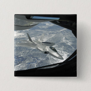Badge Carré 5 Cm Banques d'un F-22 Raptor à partir d'un KC-135