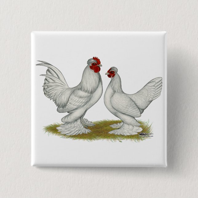 Badge Carré 5 Cm Bantams birmans (Devant)
