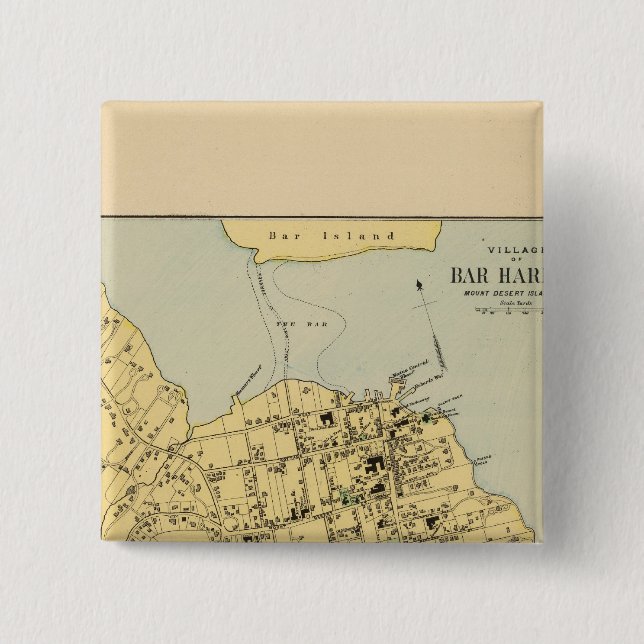 Badge Carré 5 Cm Bar Harbour (Devant)