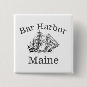 Badge Carré 5 Cm Bar Harbour Maine