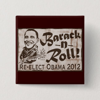 Badge Carré 5 Cm Barack et vitesse d'Obama 2012 de petit pain