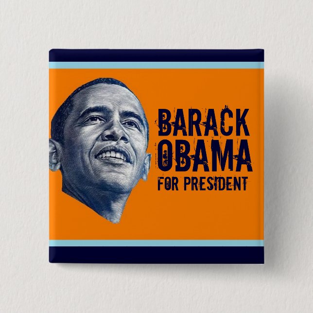 Badge Carré 5 Cm Barack Obama (Devant)