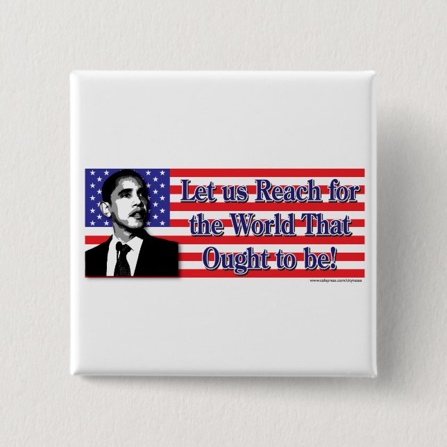 Badge Carré 5 Cm Barack Obama (Devant)