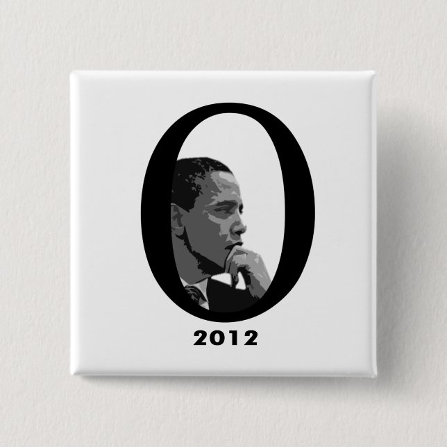 Badge Carré 5 Cm Barack Obama 2012 (Devant)