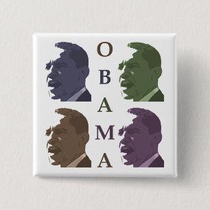 Badge Carré 5 Cm Barack Obama a lavé le bouton de campagne de