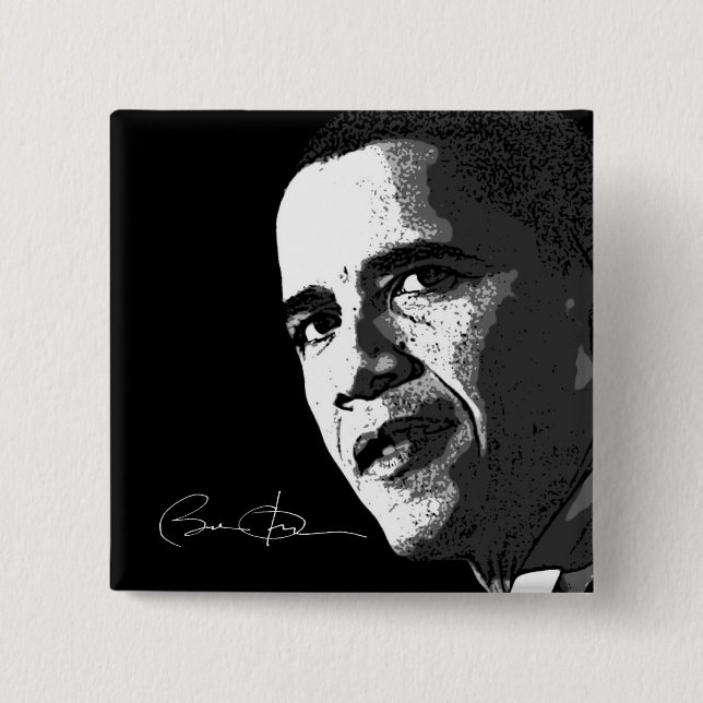 Badge Carré 5 Cm Barack Obama - bouton (Devant)