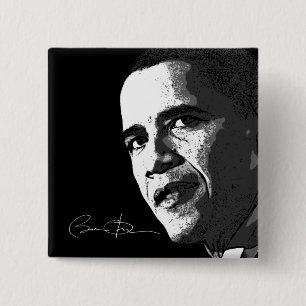 Badge Carré 5 Cm Barack Obama - bouton