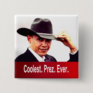 Badge Carré 5 Cm Barack Obama - C'est cool. President. Jamais.