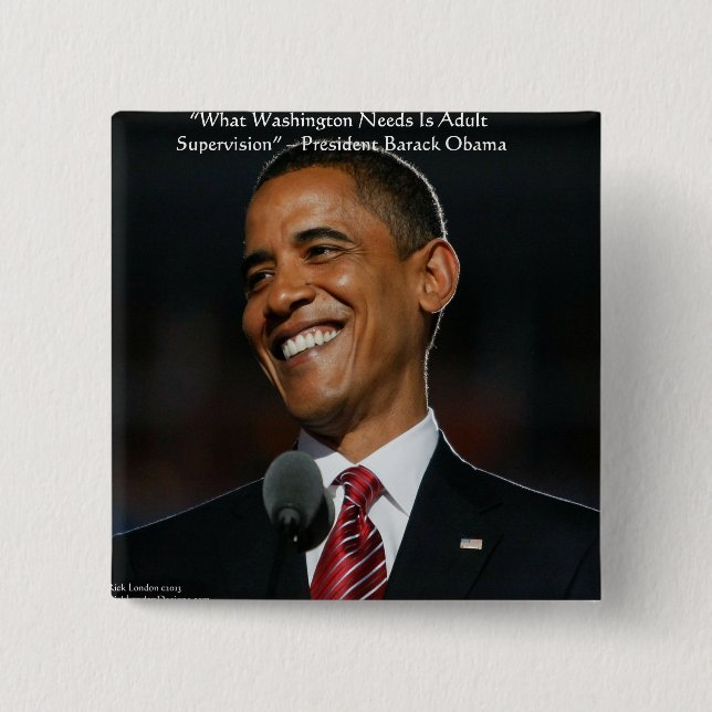Badge Carré 5 Cm Barack Obama & Citations Humours Cadeaux & Cartes (Devant)