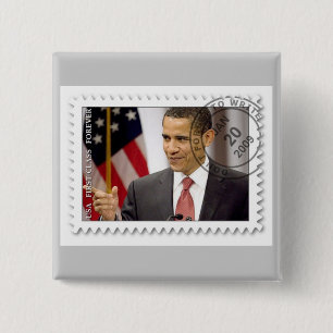 Badge Carré 5 Cm Barack Obama Inauguration 2009