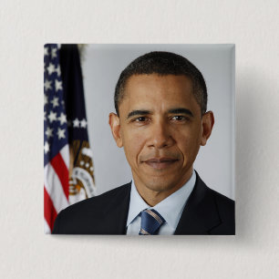 Badge Carré 5 Cm Barack Obama président américain Maison Blanche Po