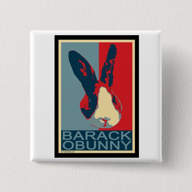 Badge Carré 5 Cm Barack Obunny (Devant)