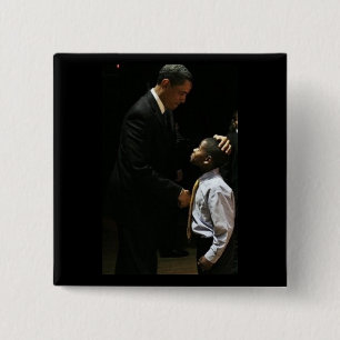 Badge Carré 5 Cm Barack passant le bouton de torche