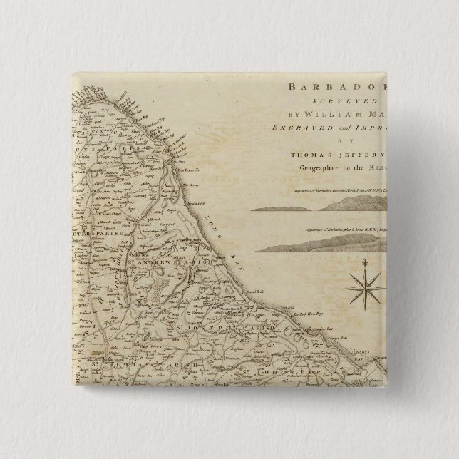 Badge Carré 5 Cm Barbados (Devant)