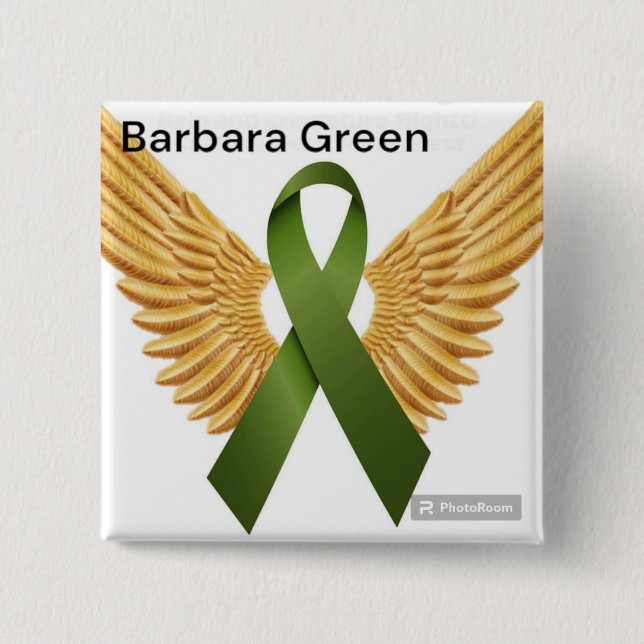 Badge Carré 5 Cm Barbara Green  (Devant)