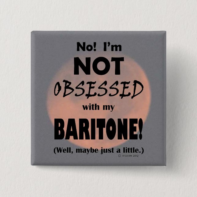 Badge Carré 5 Cm Baritone obsédée (Devant)