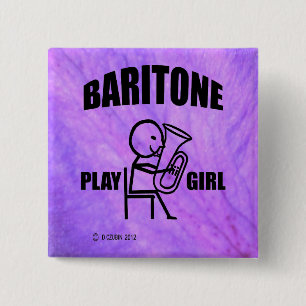 Badge Carré 5 Cm Baritone Play Girl