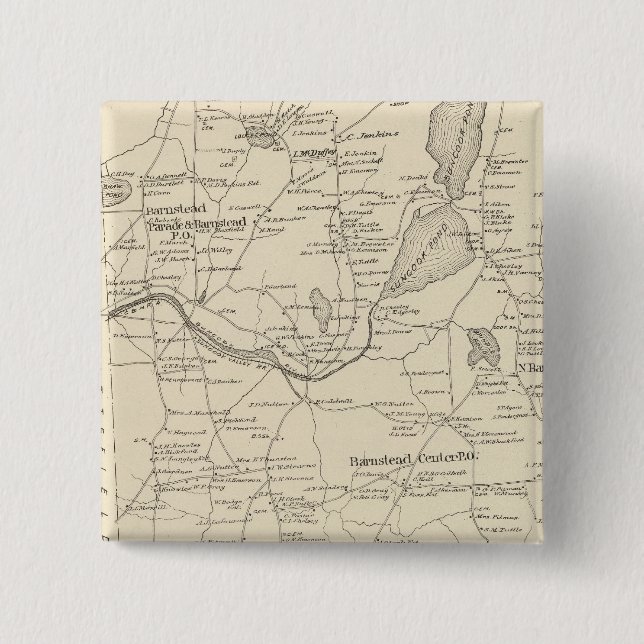 Badge Carré 5 Cm Barnstead, Belknap Co (Devant)