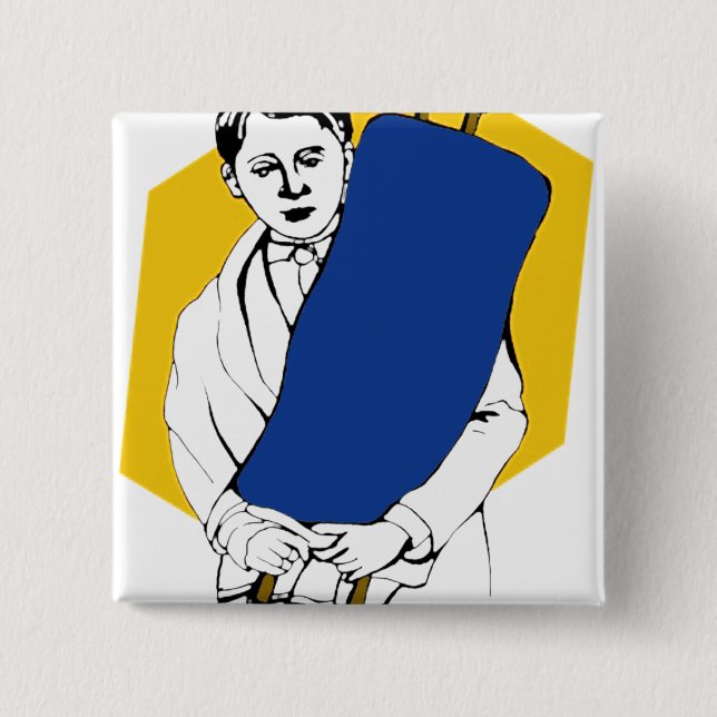 Badge Carré 5 Cm Barre MItzvah (Devant)