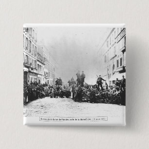 Badge Carré 5 Cm Barricade dans la rue de Flandre