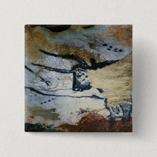 Badge Carré 5 Cm Basculez la peinture d'un taureau avec de longs