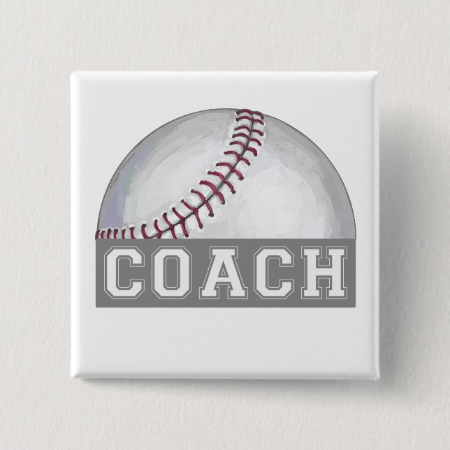 Badge Carré 5 Cm Baseball Coach (Devant)