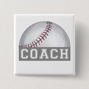 Badge Carré 5 Cm Baseball Coach