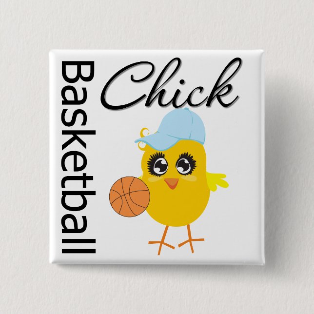 Badge Carré 5 Cm Basket-ball (Devant)