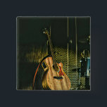 Badge Carré 5 Cm Bass guitar player<br><div class="desc">This vintage guitar artwork is suitable for guitar players who love playing guitar. it can be given as a gift for a boyfriend,  girlfriend,  or dad on a birthday,  father's day,  or valentine's day. The retro design features cool vintage Bass guitar player</div>