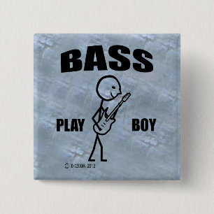 Badge Carré 5 Cm Bass Play Boy