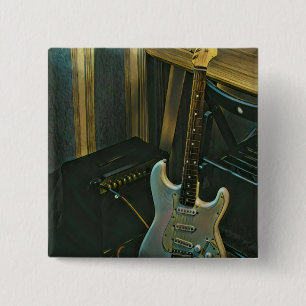 Badge Carré 5 Cm basse acoustique guitare électrique cadeau